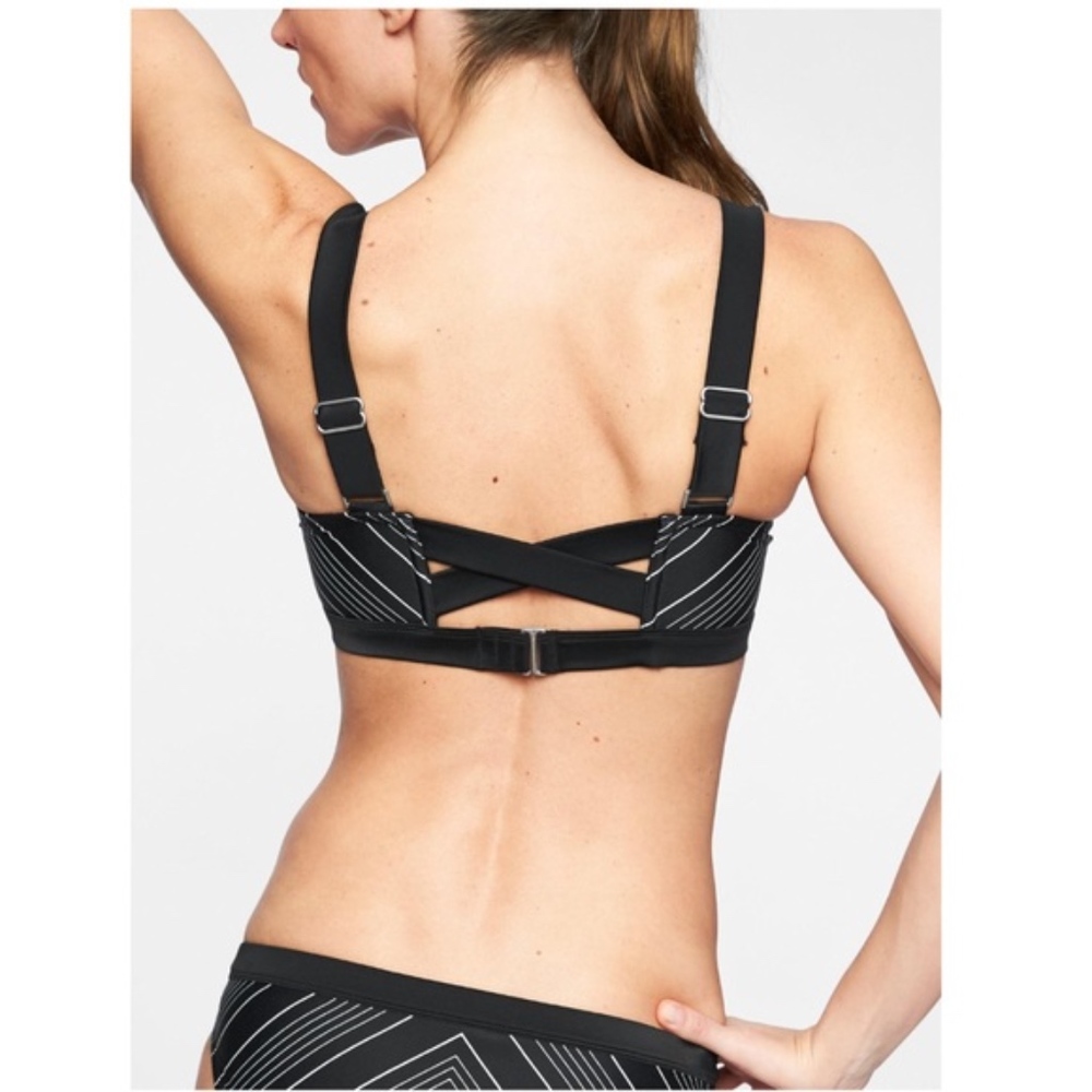 Athleta Chevron Bikini Top black and white 34B/C - Picture 1 of 6